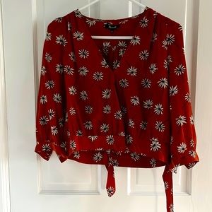 Madewell Silk floral Wrap Blouse